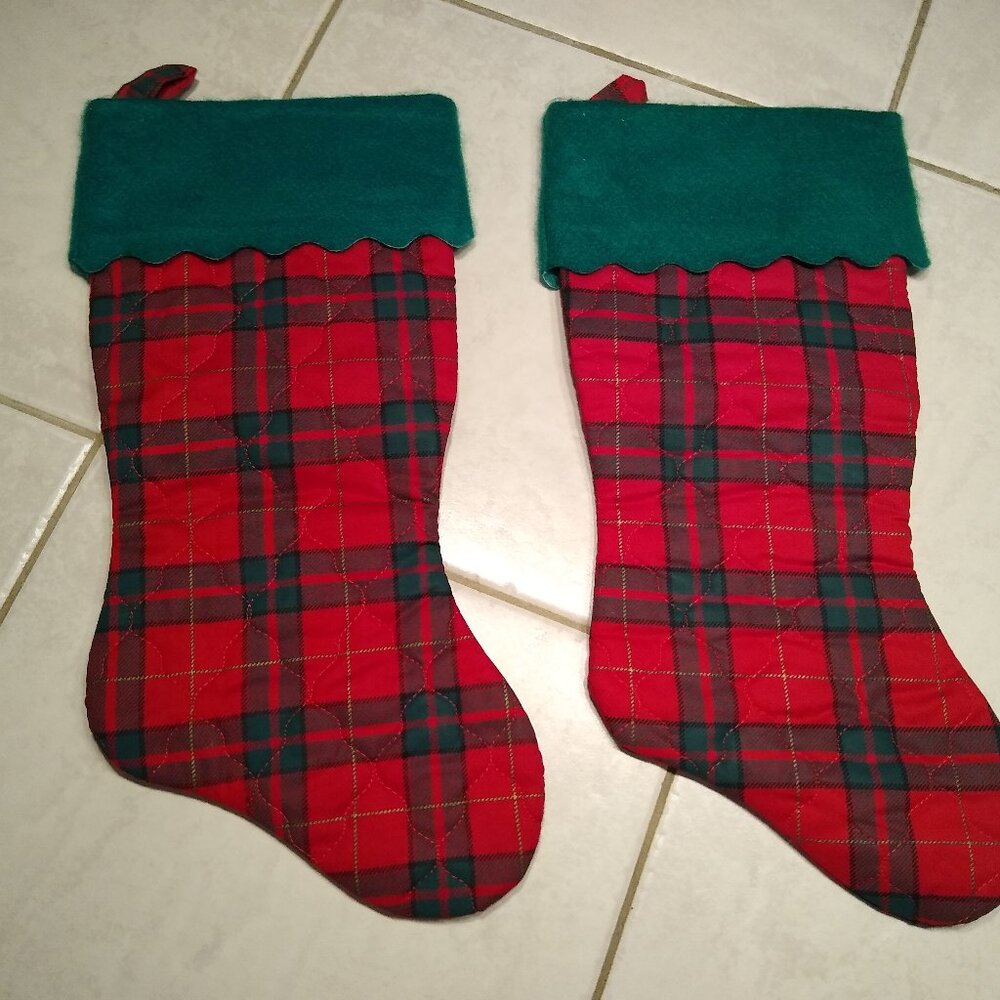 Two Brand new, quilted Christmas stockings